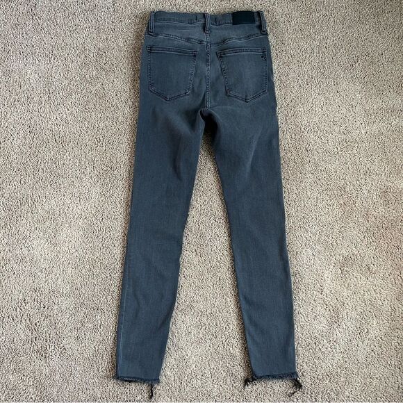 Madewell Gray 10" High Rise Fray Raw Hem Stretch Skinny Jeans 26 - Picture 5 of 8